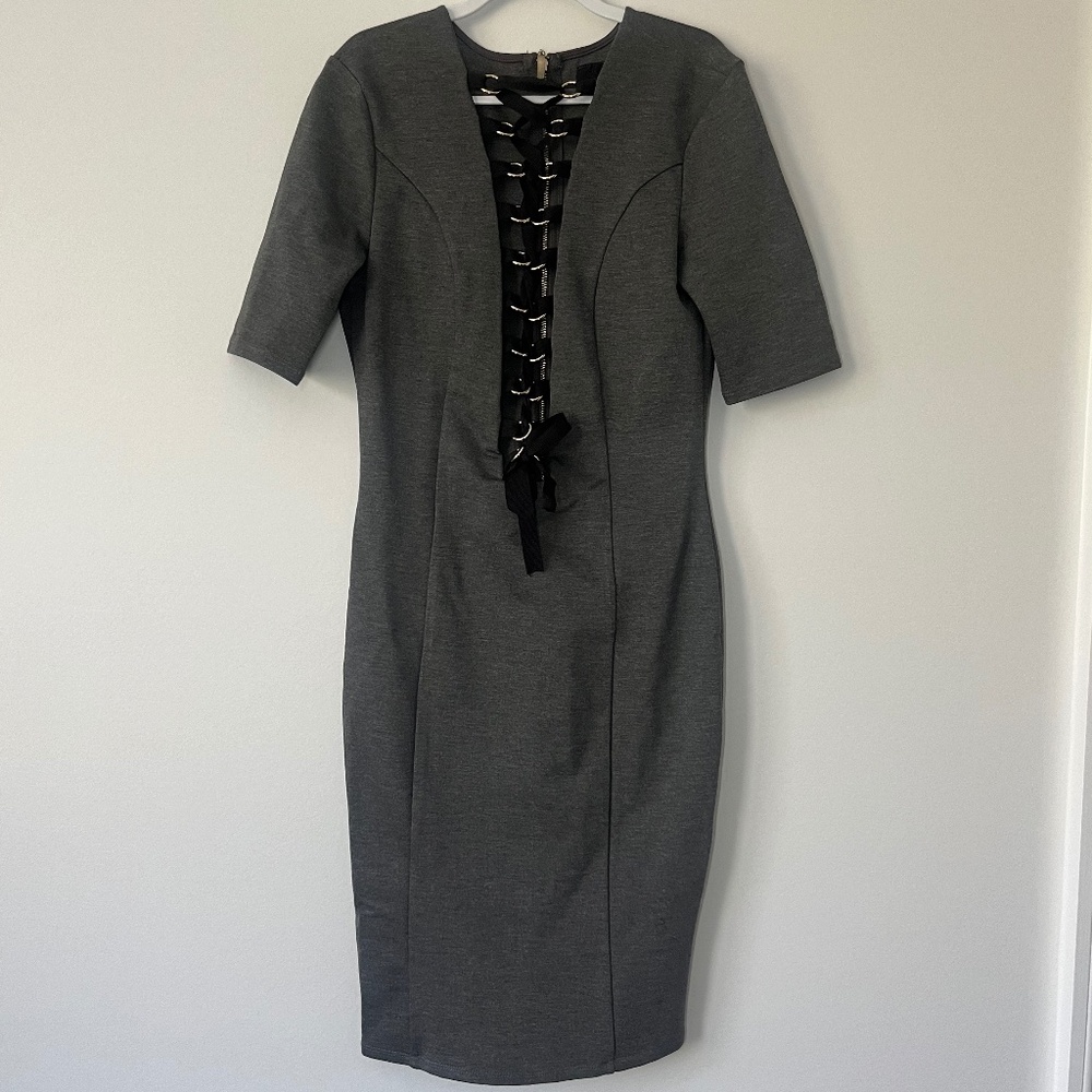 NUDE MIDI Grey Dress Small